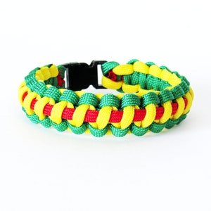 Bracelet en paracorde de couleurs de ruban de service du Vietnam de taille personnalisée, bracelet tressé patriotique vert jaune rouge, bracelet d&#39;anciens combattants