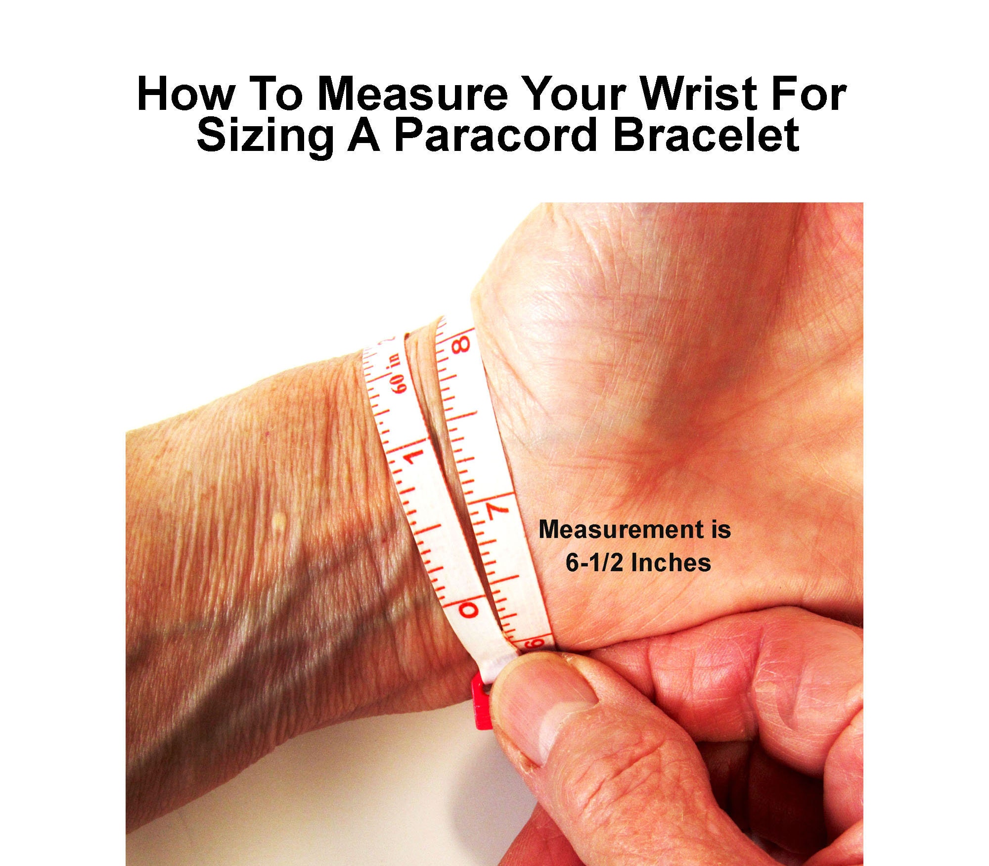Paracord Bracelet Measuring Information 