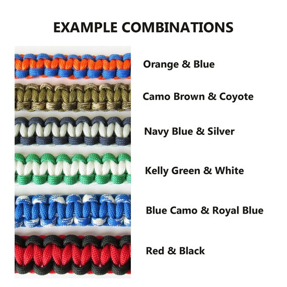 Custom Two Color Paracord Survival Bracelet, Cobra Paracord Survival  Bracelet, You Pick Your Color Choices and Sizing, Made to Order -   Canada