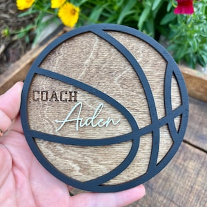 Personalized Basketball Coach Gift, Custom Coach Name Sign, Coach Appreciation Gift, End of Season Coach Gift, Team Gift, Fathers Day Gift
