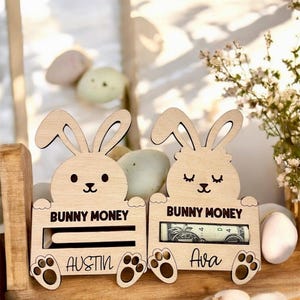 Custom Bunny Money Holder, Personalized Easter Basket Tags, Easter Money Holder, Easter Gifts Teens, Easter Basket Stuffers, Easter Gift Tag