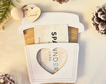Soporte de tarjeta de regalo, Soporte de tarjeta de regalo personalizada, Etiqueta de regalo, Taza de café, Madera, Soporte de tarjeta de regalo de café, Adorno de café, Regalos para maestros