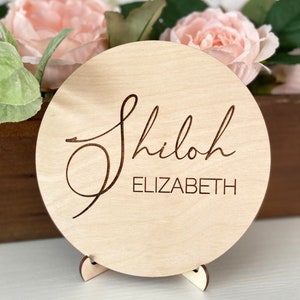 Baby Name Sign, Birth Announcement Sign, Engraved Wooden Sign, Wooden Nursery Decor, Newborn Photo Prop, Baby Shower Gift, Personalized