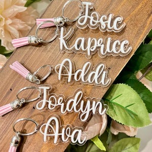 3D Custom Name Keychain, Acrylic Name Tag, Backpack Keychain, Personalized Name Tag, Lunchbox Tag, Diaper Bag Tag, Luggage Tag, Customized