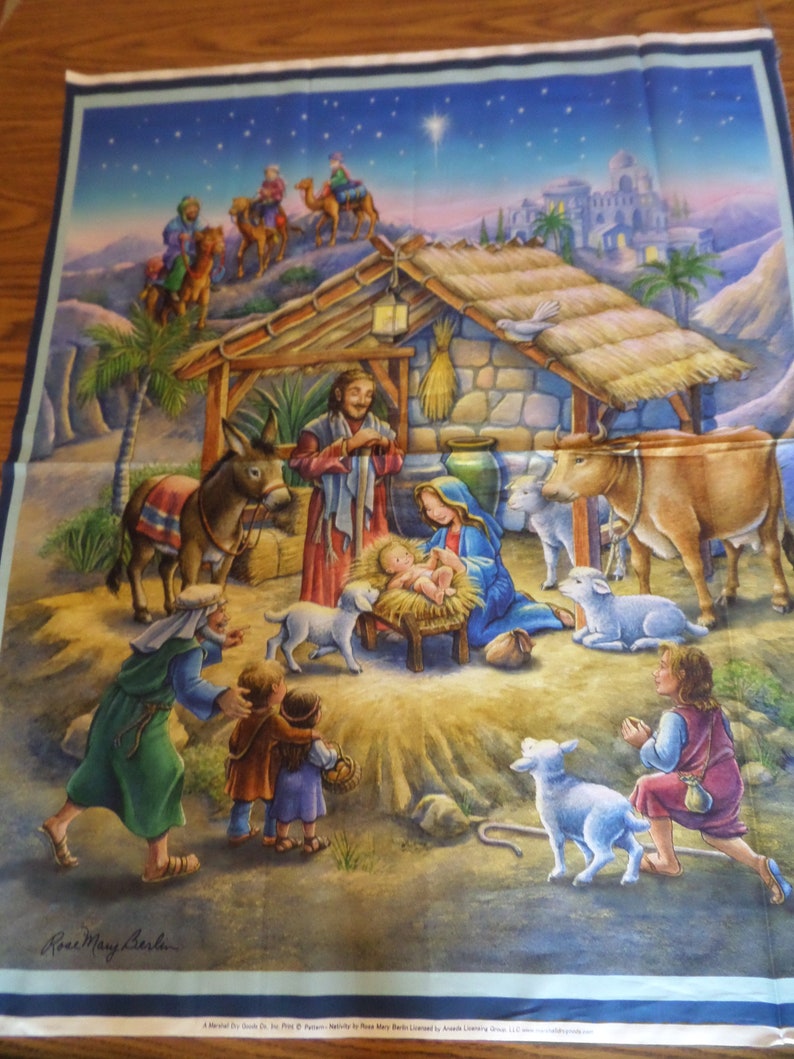Christmas Nativity Scene Quilt Panel | Etsy