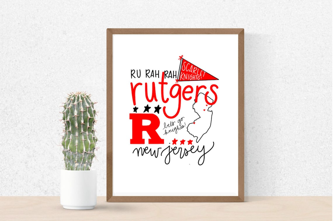 Rutgers University Digital Print Etsy