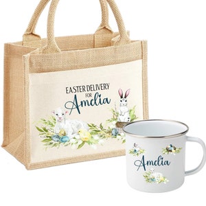 Personalised Easter bags - Easter Basket - Easter Gifts - Easter Decoration - Personalised Easter Gift - Easter Mug - Easter Bag - Jute Bag