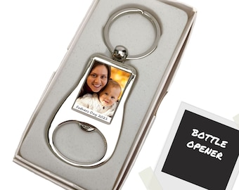 Personalised Bottle Opener Keyring Photo Bottle Opener   Fathers Day Gift  Photo Keyring Photo Gifts Birthday Gift for Him 18th birthday