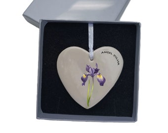 Memorial Gift - Personalised birthday memorial for grave - bereavement gifts - Remembrance Ornament - memorial Mum Nan February Birth flower