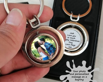 Personalised Keyring -Fathers Day Gift   - Photo Keyring - Birthday Gift for Boyfriend- Birthday Gift for husband - Birthday Gift for Mum