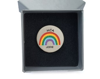 Personalised HCA badge - Health Care Assistant gifts - Nursing Pin Badge - HCA Gifts - Gift for Nurse - Care Worker - Health Visitor Gift