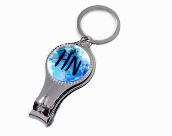 Personalised Nail Clippers & Bottle Opener Personalised Party Gifts for Her - Initial Keyring - mothers Day Gift Wedding Favours for Her