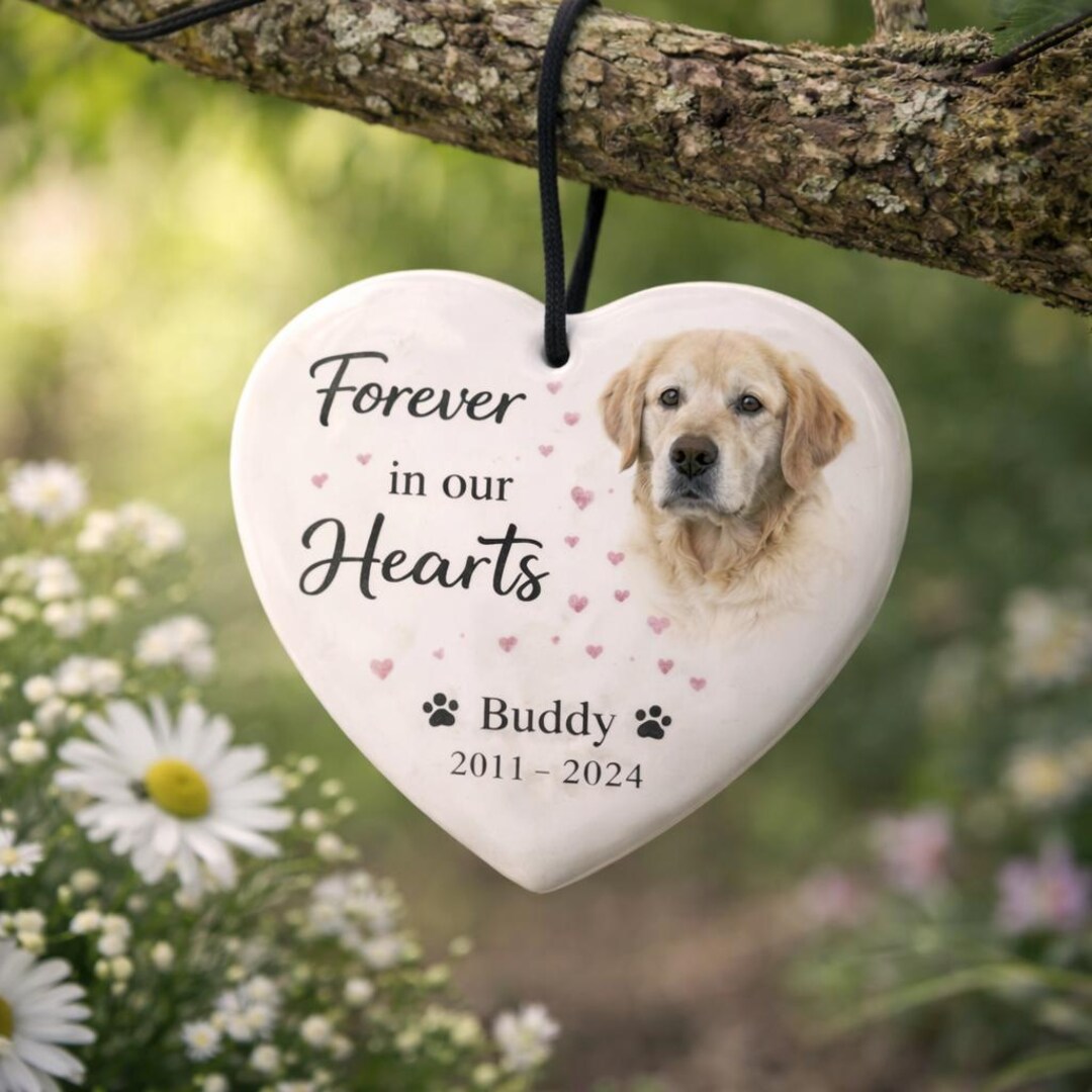 Personalised Pet Memorial Ceramic Heart Gift | Dog Loss Keepsake ...