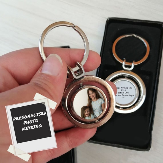 mothers Day Gift Personalised Key Chain Photo Keyring Birthday gift for  Dad from Daughter or Son Photo Gifts for Mum, Easter Gift