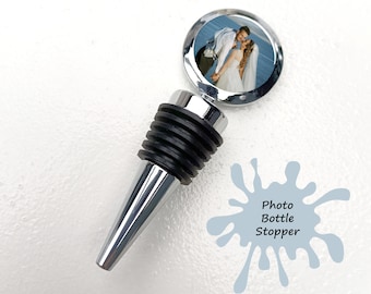 Bottle Stopper - Wine Stopper - Wine Bottle Stopper - Personalised Wine Gifts -  Wine Lover Gifts Photo Birthday Gift Fathers Day Gift