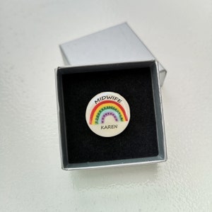 Midwife Gift - Rainbow Pin Badge - Thank You Midwife - Doula Gift - Midwifery gifts - Midwife Badge - Midwife Pin