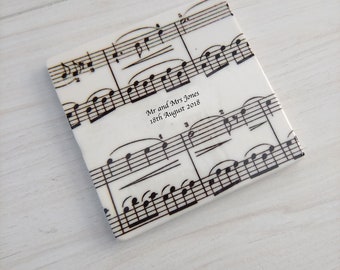 Music Teacher Gift - Piano Teacher Gift - Ceramic Coaster for Teachers Gift - Birthday Teacher Gifts - Easter Gift - Music Gift