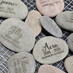 Personalised Pet Memorial Stone, Cat Memorial Stone, Dog Memorial Stone Pet Grave Marker Memorial Gift Dog Cat Memory Stone Pebble Christmas image 3