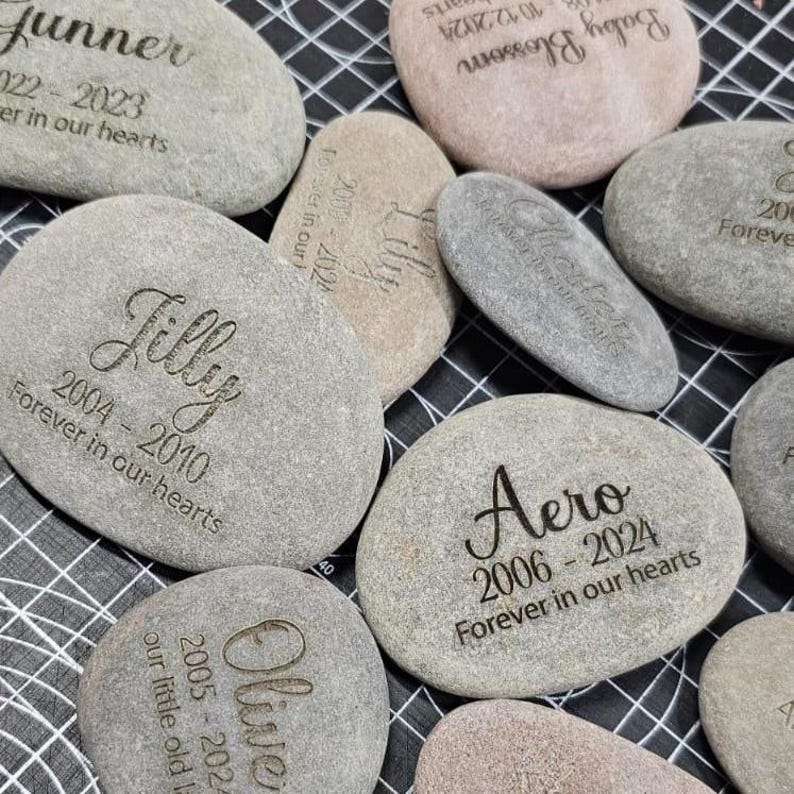Personalised Pet Memorial Stone, Cat Memorial Stone, Dog Memorial Stone Pet Grave Marker Memorial Gift Dog Cat Memory Stone Pebble Christmas image 3