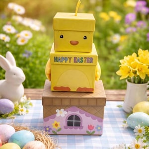 Personalised Easter Box - Easter Stacking Boxes - Lamb - Chick - Easter Gift Boxes - Easter Surprise Boxes Easter Gifts for Kids,