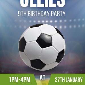 Football Invitation Printed -Soccar