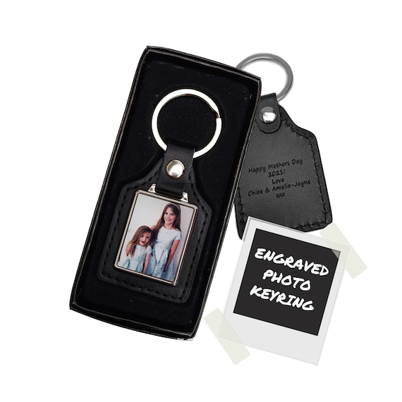 Engraved Keyring - Photo Gifts - Photo Keyring - Birthday Gift for dad - Photo Key Chain Personalised - Nan boyfriend Fathers day
