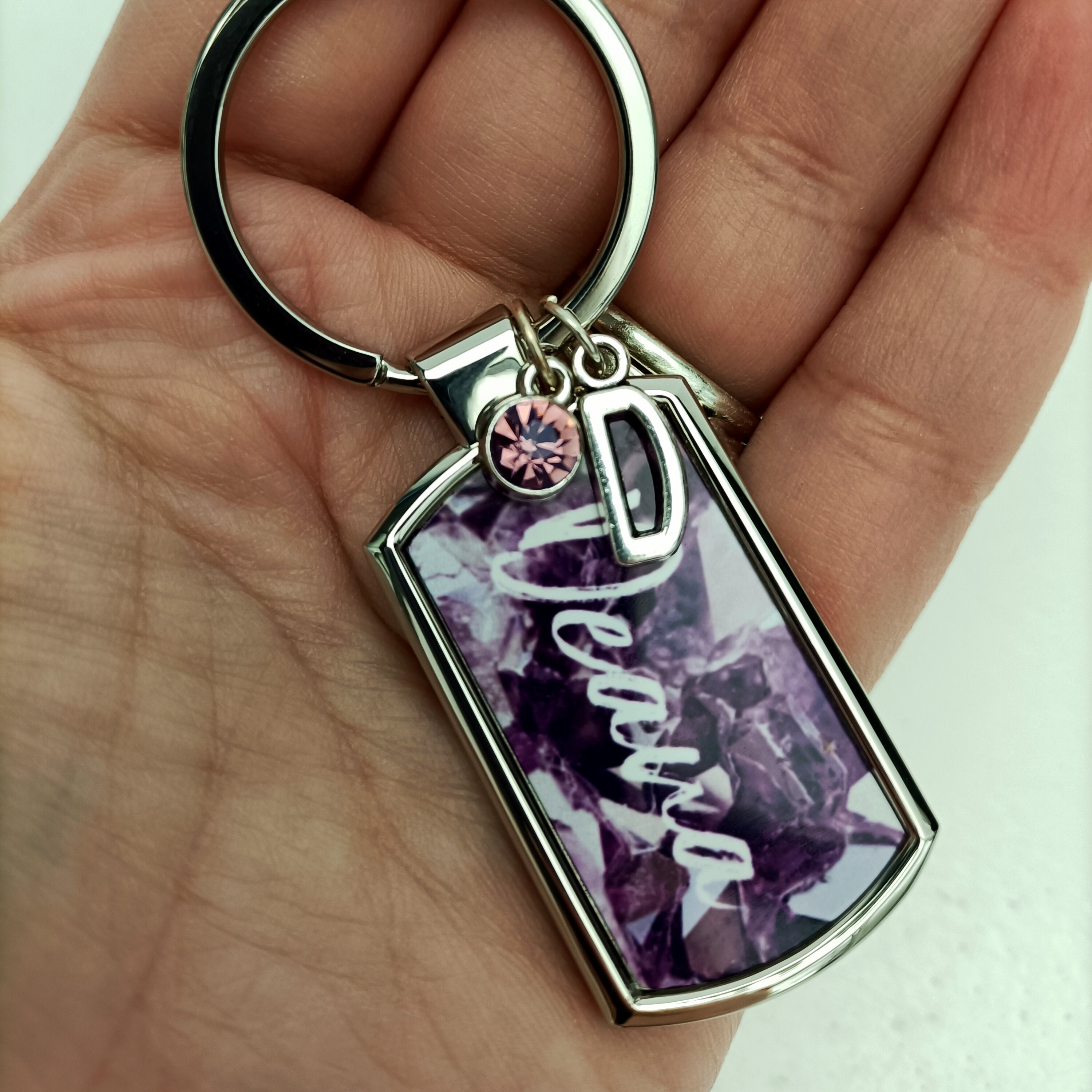 Birthstone Keyring Birth Stone Keychain March Birthday - Etsy UK