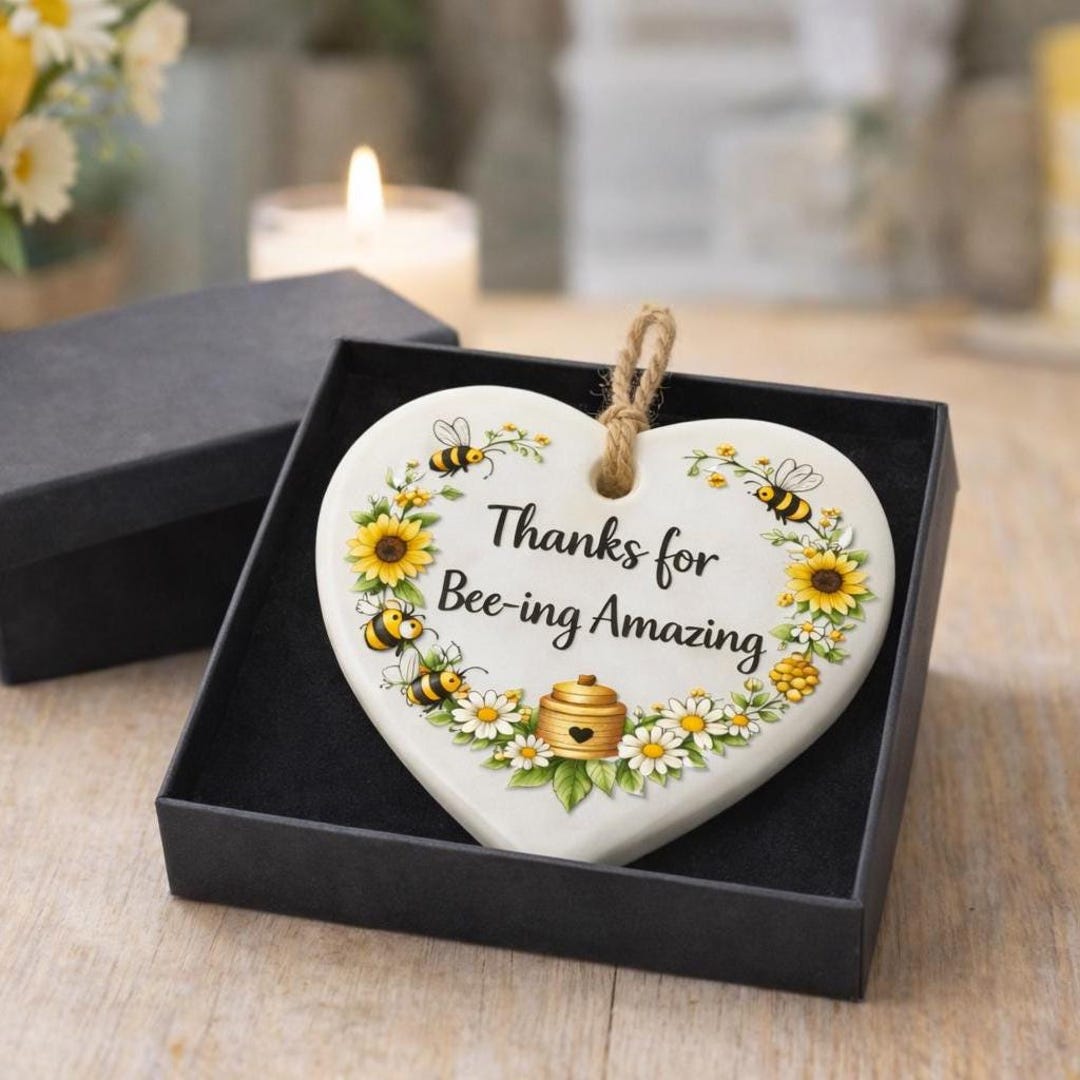 Thank You Teacher Gift Ceramic Heart – Thanks for Bee-ing Amazing ...