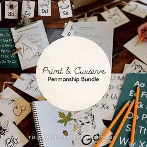 Penmanship BUNDLE |  Print Primer + Cursive Primer | Guide to Handwriting Basics | Cottage Schoolhouse Instant Download Printable