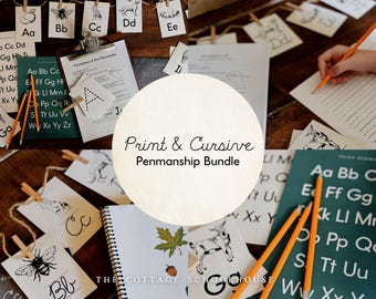 Penmanship BUNDLE |  Print Primer + Cursive Primer | Guide to Handwriting Basics | Cottage Schoolhouse Instant Download Printable