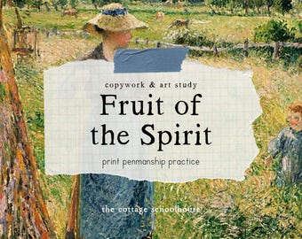Fruit of the Spirit Copywork & Art Study | AFDRUKKEN Schriftteksten oefenen | Directe afdrukbare download