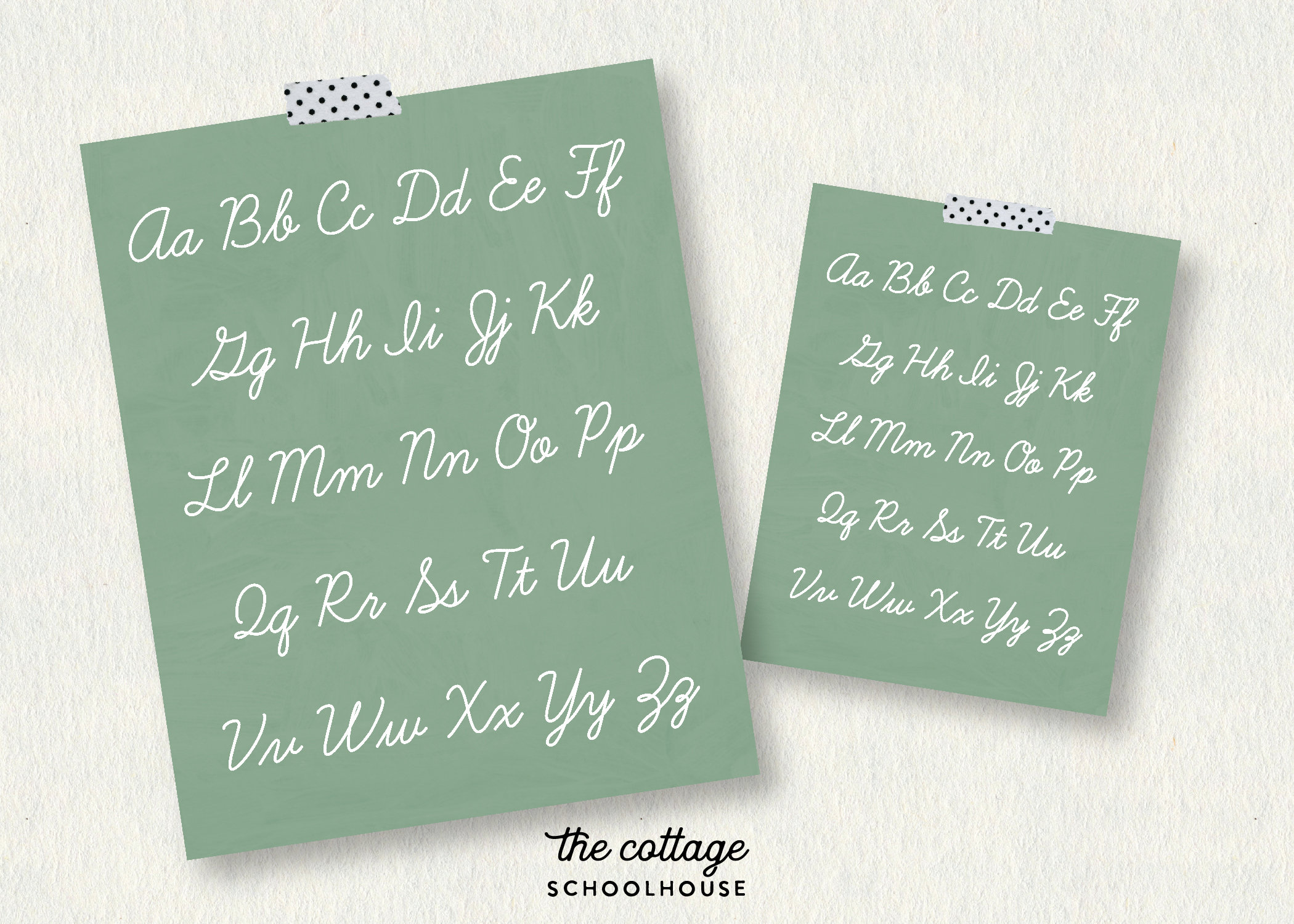 Cursive Alphabet Chalkboard Poster | Instant Download Printable | Vintage Green