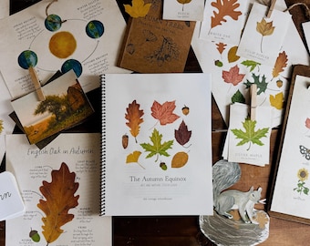 Guía del equinoccio de otoño / 10 lecciones / Estudio de la naturaleza, Otoño, Estudio de arte de Whittredge, Hojas / Descarga instantánea imprimible de la escuela Cottage