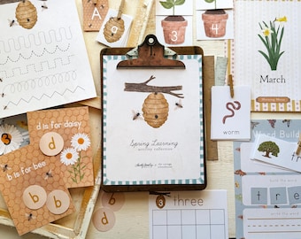 Spring Learning Activity Collection  |  100 Pages! | Morning Time, Math, Letters | Christy Beasley Collab | Instant Download Printable