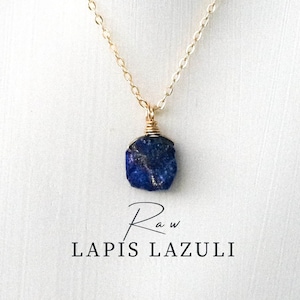 Roher Lapislazuli Kette, Roher Lapislazuli Anhänger, Edelstein Kette, Lapislazuli Halskette, Geschenk für Freundin, Geschenk für Sie