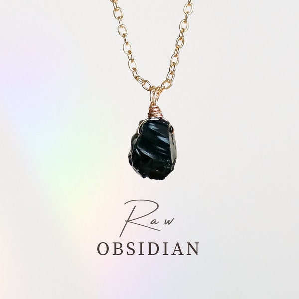 Schwarzer Obsidian Kette in gold und silber, <Natürlicher Stein Obsidian> natürlicher Schmuck, Edelsteinkette, Kristallkette, Yoga Geschenk