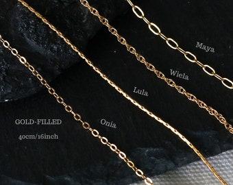 Sehr feine Halskette 14 Karat Gold Filled, Minimalistische Kette, filigrane Goldkette, feine Halskette gold, Hochzeitsschmuck