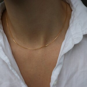 Very fine necklace 14 carat gold filled, minimalist necklace, filigree gold necklace ladies, fine necklace gold image 3