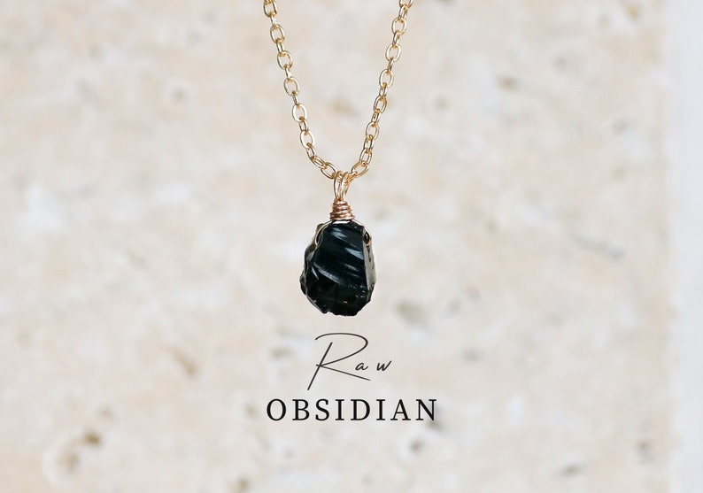 obsidian kette, roher obsidian anhänger, obsidian gold, raw obsidian necklace,raw obsidian pendant