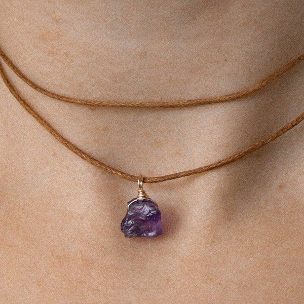 roher amethyst choker, amethyst kette, roher edelstein, geburtsstein februar, Geburtsstein kette, edelstein kette, edelstein choker