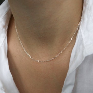 Delicate necklace 925 silver fine silver chain Minimalist image 3