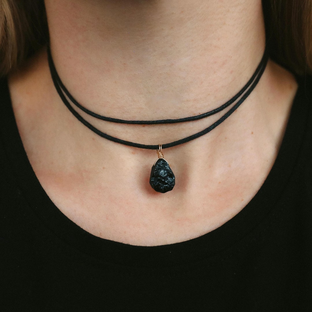 Schwarze Turmalin Kette - Echter Schutzstein Gegen Negative Energie