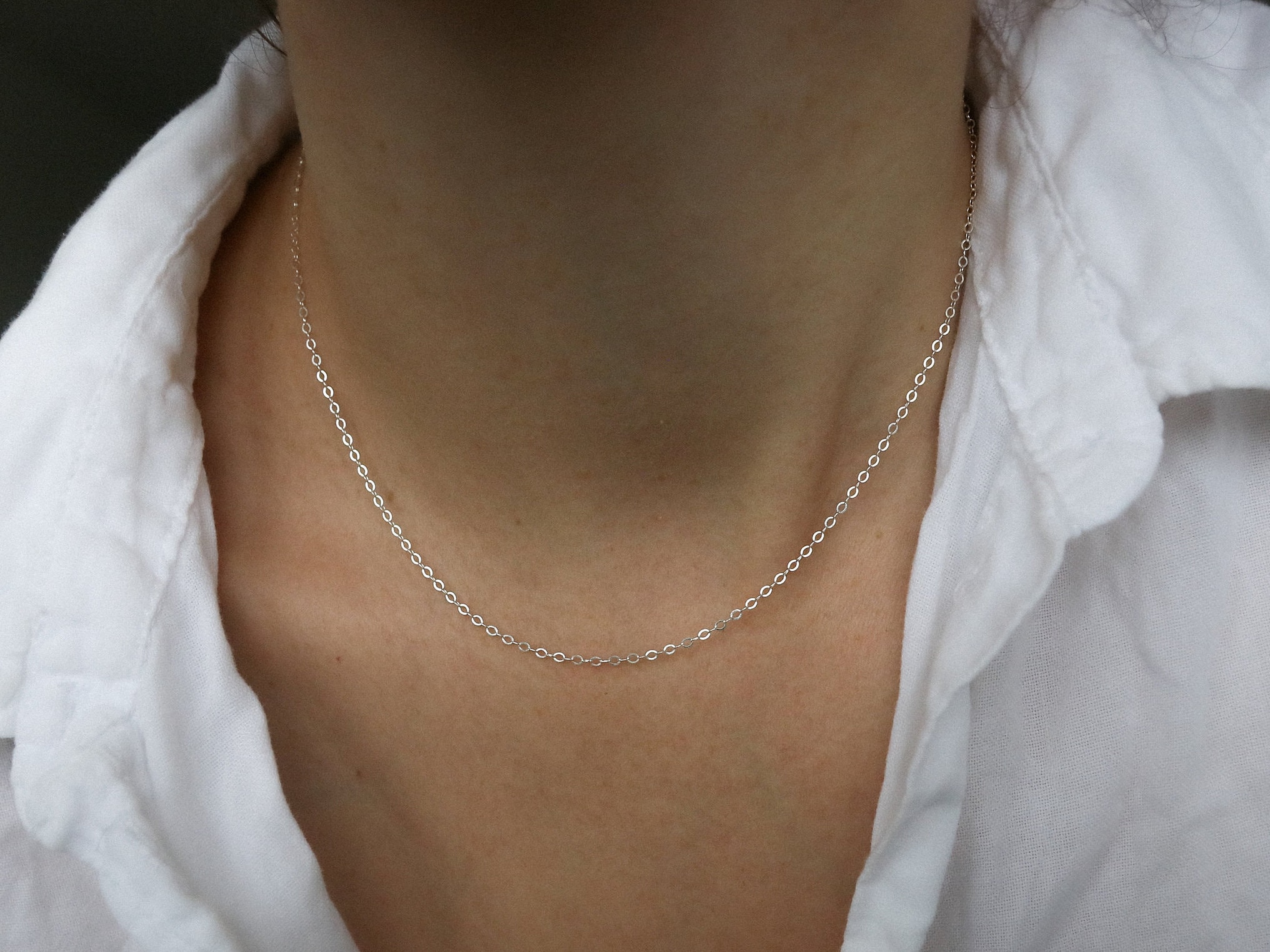 Delicate necklace 925 silver <fine silver chain> Minimalist