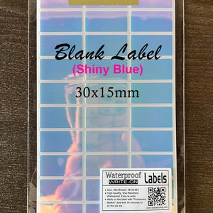 Waterproof Blank Labels/Shiny Blue Write On Label/Pink Blank Stickers/All-Purpose Labels/Permanent adhesive/Blank Name Labels