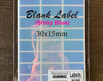 Waterproof Blank Labels/Shiny Blue Write On Label/Pink Blank Stickers/All-Purpose Labels/Permanent adhesive/Blank Name Labels
