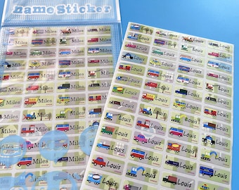Custom Name Stickers: Waterproof Vehicle Cartoon Labels (22x9mm)