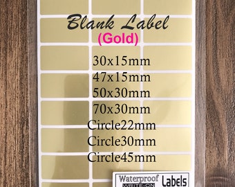 Waterproof Gold Write-On Labels: Permanent Adhesive, All-Purpose Stickers