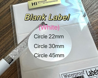 Waterproof Round Blank Labels, White Write-On Stickers, All-Purpose Stickers