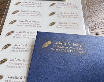 Custom Clear Return Address Stickers: Waterproof Wedding Mailing Labels