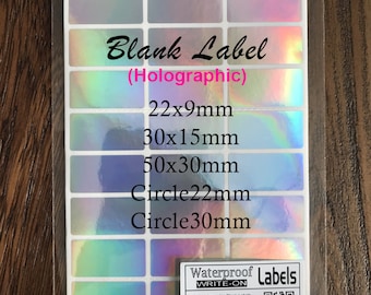 Waterproof Holographic Blank Write-On Labels